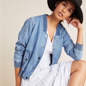 Anthropologie Chambray Bomber Jacket